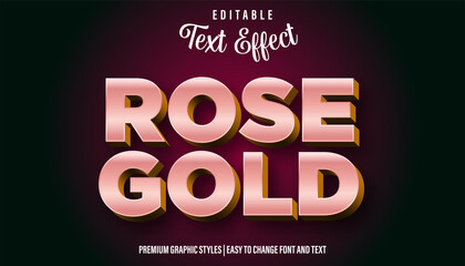 Rose Gold, Editable Text Effect Font Style