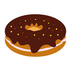 tasty food color flat icon donut