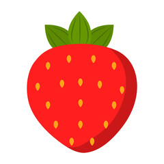tasty food color flat icon strawberry