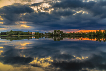 Sunset in Ukraine. Kiev region. 31. 05. 2020