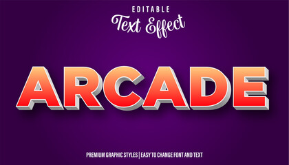 Arcade Editable Text Effect Font Style