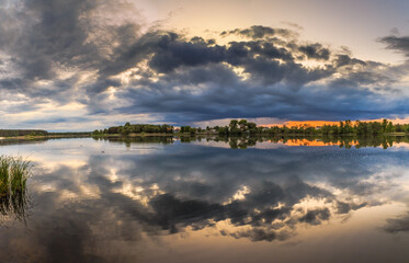 Sunset in Ukraine. Kiev region. 31. 05. 2020