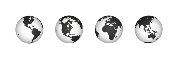 Earth set icon on white background. Vector abstract graphic design