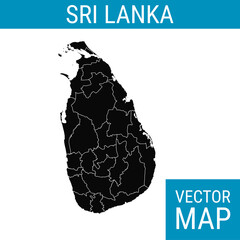 Sri Lanka vector map with title