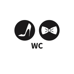 Unique icons for toilet, restroom, wc