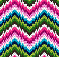 Traditional Italian embroidery design. Colorful seamless geometric pattern.