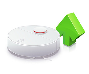 Robot aspirateur à la hausse (reflet)