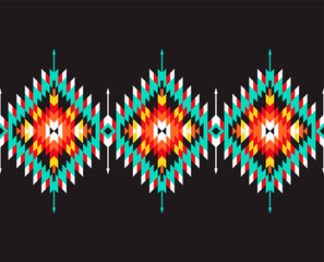 Tribal seamless colourful geometric border. Ethnic vector texture.Traditional ornament.
