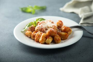 Potato gnocchi with tomato sauce