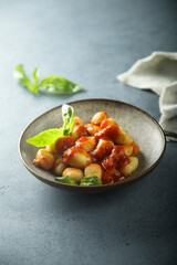 Potato gnocchi with tomato sauce