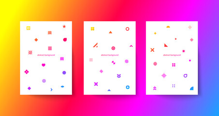 Set of posters in Memphis style