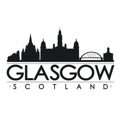 Obraz na płótnie Canvas Glasgow Scotland Skyline Silhouette Design City Vector Art