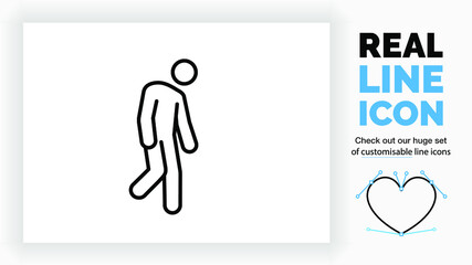 Editable line icon of a sad stick figure