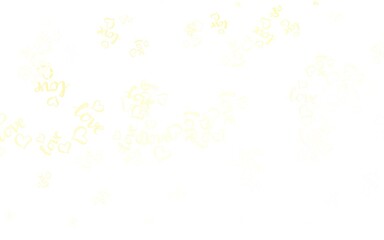 Light Orange vector template with doodle hearts.