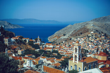 Obraz premium Panoramic view of Symi island in Greece