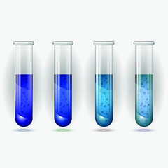 test tube with blue liquid