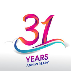 31st Years Anniversary celebration logo, birthday vector design.