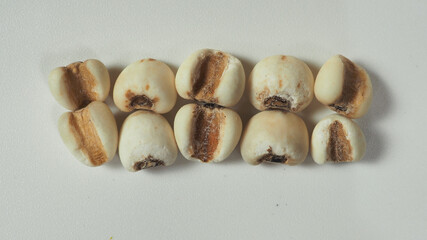 Job's Tears, also known as adlay and coix on white background. Popular in Asian cultures as a food source.