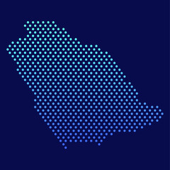 Saudi Arabia Dotted Map Vector Round Design Gradient Art