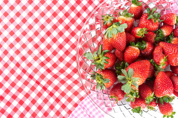 Arrangement with beautiful strawberries and accessories