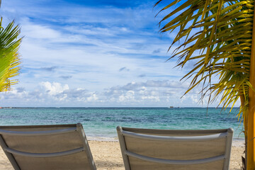 Caribbean sea view from luxury resort, bavaro beach, Punta cana, Dominican Republic