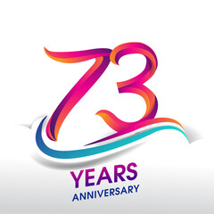 73rd Years Anniversary celebration logo, birthday vector design.