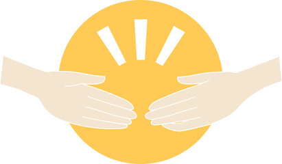 互いに協力し合う握手のイメージ（エア握手）