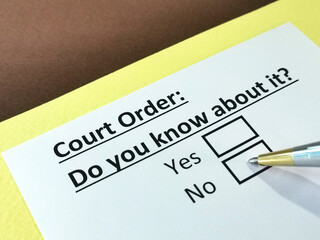 Obraz premium One person is answering question about court order.