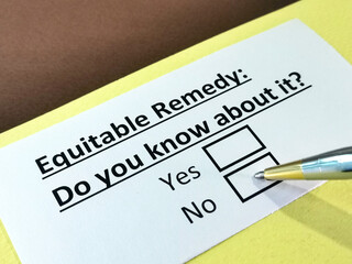 One person is answering question about equitable remedy.