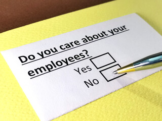 Obraz premium One person is answering question about employees.