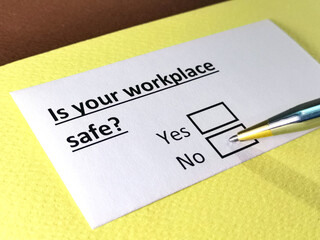 One person is answering question about workplace safety.