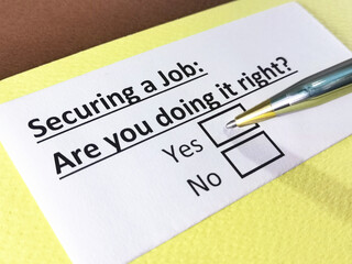 One person is answering question about securing a job.