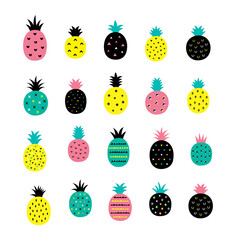 pineapple vector illustration. fresh pineapple isolated. pineapple graphic cartoon.