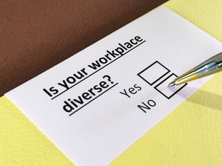 One person is answering question about workplace diverse.