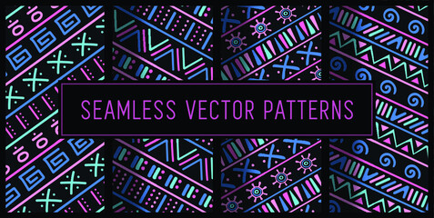Seamless 90s Surf Patterns