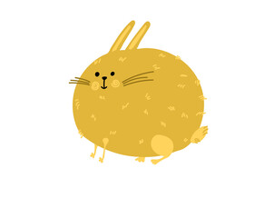 Scandinavian style bunny design elements for nursery. Forest rabbits Vector illustration cartoon character