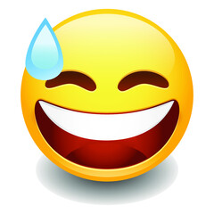 Sweat Tear Emoji Smiley Face Vector Design Art