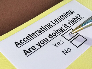 One person is answering question about accelerating learning.