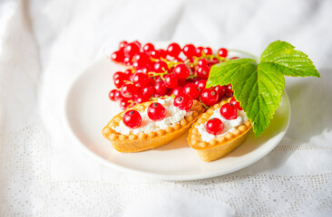 Tartlets with fresh red currant