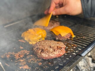 burgers on the grill