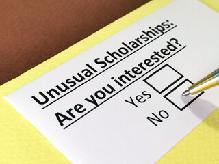 One person is answering question about unusual scholarships.
