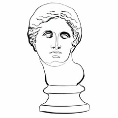 Vector linework of Venus de Milo sculpture