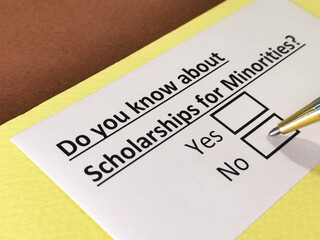 Obraz premium One person is answering question about scholarships for minorities.