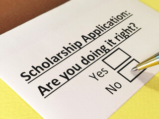 One person is answering question about scholarship application.