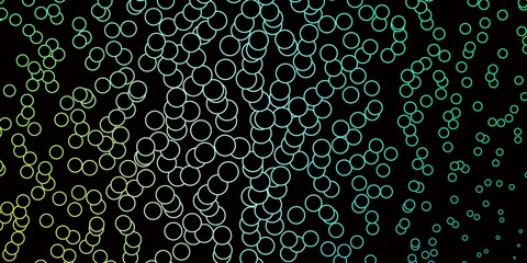 Dark Green vector backdrop with circles. Abstract illustration with colorful spots in nature style. Design for posters, banners.
