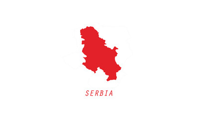 Serbia map country shape vector illustration 