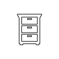 Drawer icon on white background. File dossiers locker sign.