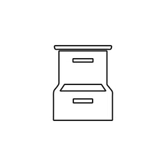 Drawer icon. Cabinet sign. File locker, archive storage symbol.