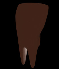 Tooth. 3d illustration. On a black background.