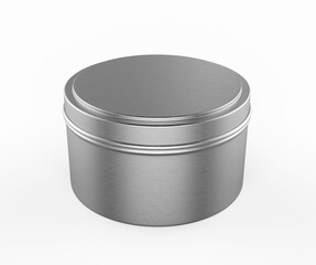 Blank Travel Tin Candle For Branding And Mock up, 3d render illustration.